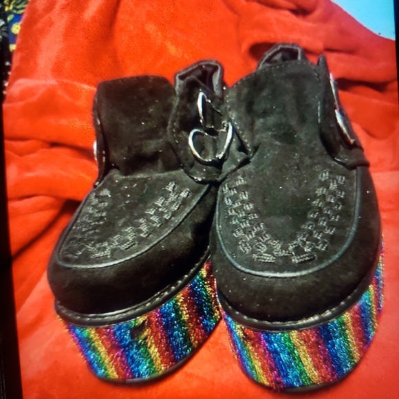 Dolls Kill Black & Rainbow Wrap Creepers - Picture 5 of 6